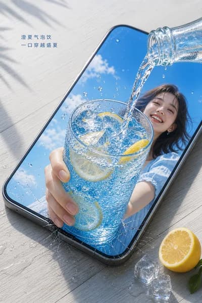 饮品广告 · 穿屏气泡